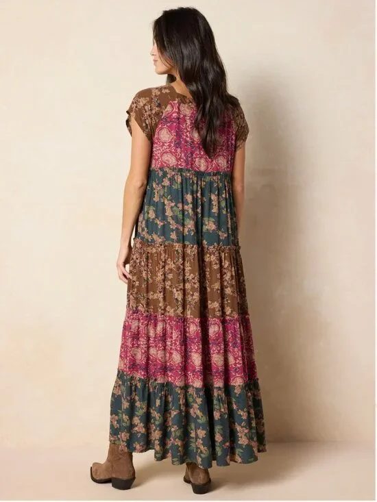 NWT Natural Life Berkley Maxi Dress in Mauve India Vines - M - Picture 13 of 14